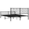vidaXL Bed Frame Black Powder-Coated Steel King Size Bed Frame