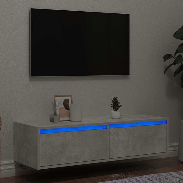 vidaXL TV Cabinet Concrete Gray Engineered Wood Medium TV Cabinet