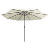 vidaXL Garden Parasol Sand White Polyester, Metal Large