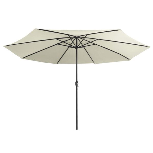 vidaXL Garden Parasol Sand White Polyester, Metal Large