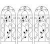 vidaXL Plant Rack Set of 3 Black Iron Medium Decorative Inlays