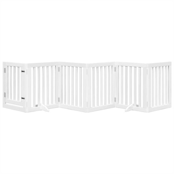 vidaXL Dog Gate Set of 6 White Solid Poplar wood 118.1 in Foldable