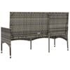 vidaXL Garden Bench Grey Poly Rattan, Powder-Coated Steel, Polyester