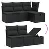 vidaXL Garden Sofa Set Black PE Rattan 6 Piece Set Durable