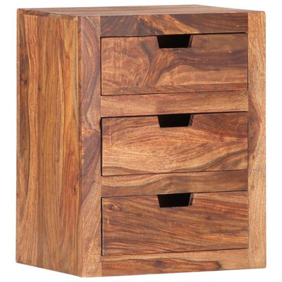 vidaXL Bedside Cabinet 15.7"x11.8"x11.8" Solid Sheesham Wood
