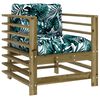 vidaXL Garden Chair Natural Wood Treated Pine Wood, Oxford Fabric, Plywood