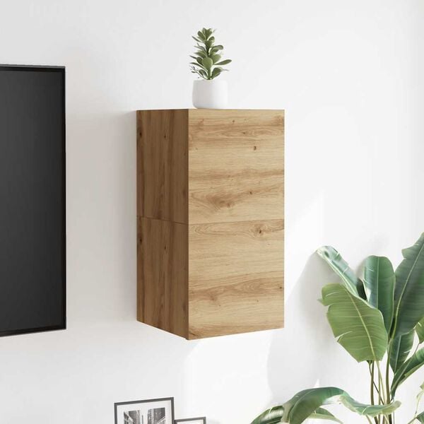 vidaXL Wall Mounted TV Cabinet Set of 2 Artisan Oak Engineered Wood