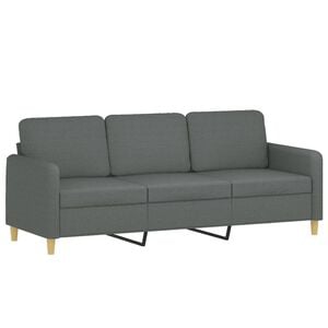 vidaXL 3-seater Sofa Dark Gray Fabric (100% polyester), Metal, Textilene