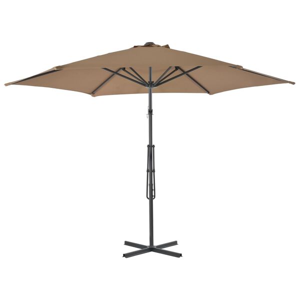 vidaXL Garden Parasol Taupe Polyester 118.1 in diameter Rotatable