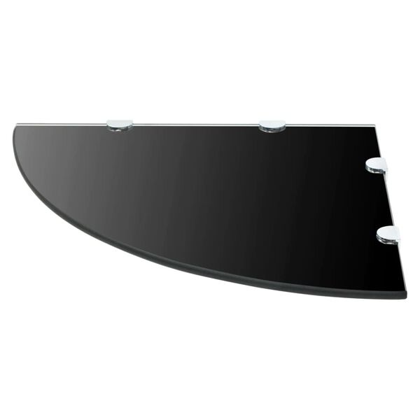 vidaXL Corner Shelf Black Tempered Glass Medium Wall mounting
