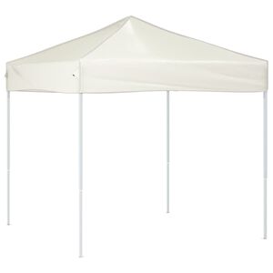 vidaXL Party Tent Cream 210D oxford fabric with silver coating, Steel