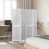 vidaXL Room Divider 4 Panels White Solid Wood Paulownia