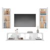 vidaXL TV Cabinet Set Set of 4 White Engineered wood Standard