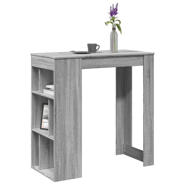 vidaXL Bar Table Grey Sonoma Engineered Wood Large Bar Table