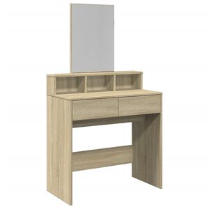 vidaXL Dressing Table Sonoma oak Engineered wood, glass