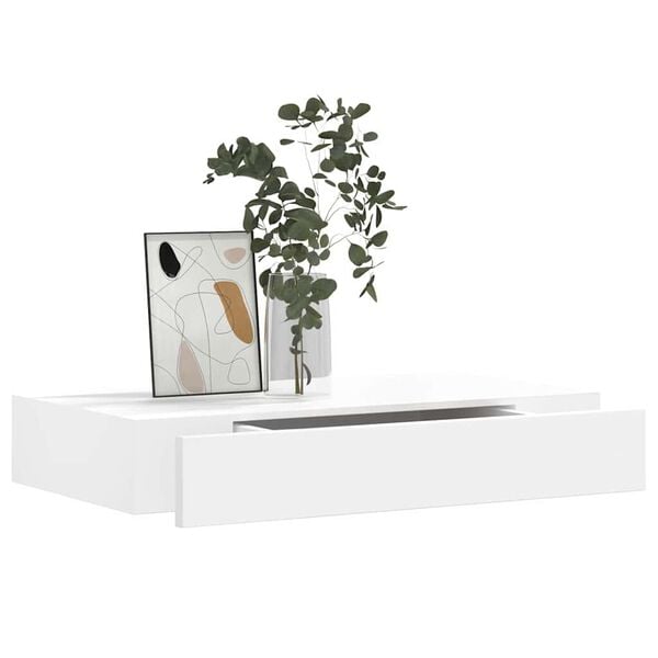 vidaXL Wall Mounted Shelf Set of 2 White MDF with a matte finish