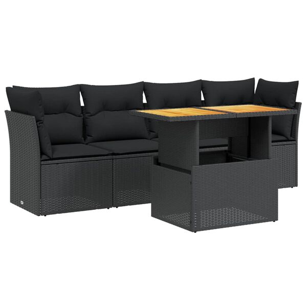 vidaXL Garden Sofa Set Black