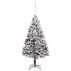 vidaXL Artificial Christmas Tree White 70.9" PVC and Steel and Plastic