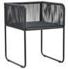 vidaXL Garden Dining Set Black PE rattan Medium Garden Dining Set