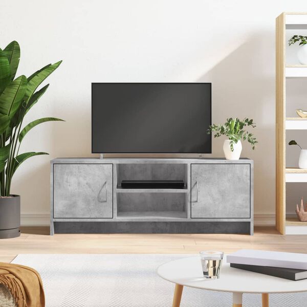vidaXL TV Cabinet Concrete grey Engineered wood Medium TV Cabinet