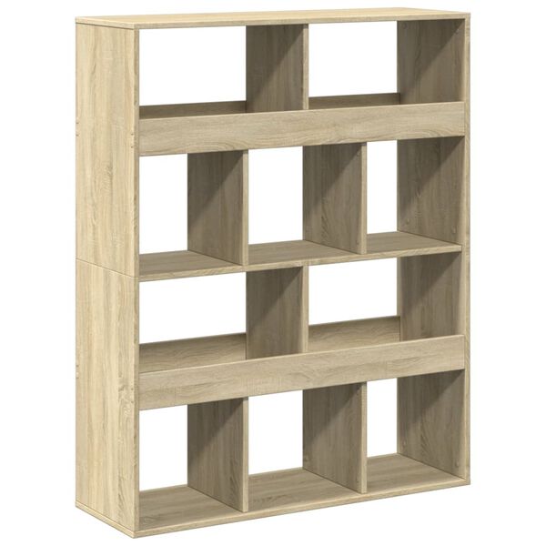 vidaXL Bookcase Sonoma Oak Engineered Wood Medium Bookcase Rectangular