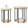 vidaXL Side Table Set with Shelf 2 pcs Brown