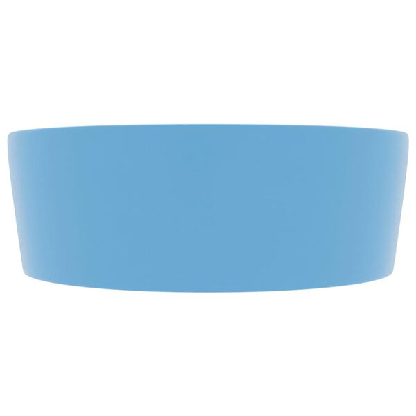 vidaXL Luxury Wash Basin with Overflow Matt Light Blue 14.2x5.1" Ceramic