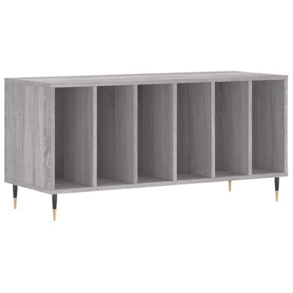 vidaXL Record Cabinet Grey Sonoma Engineered wood, Iron Medium