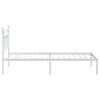 vidaXL Bed Frame White Powder-Coated Steel Twin Bed Frame Rectangular