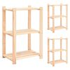 vidaXL 3-Tier Storage Racks 3 pcs 23.6"x15"x35.4" Solid Pinewood 330.7 lb