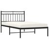 vidaXL Bed Frame Black Powder-Coated Steel Twin Bed Frame Rectangular