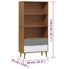 vidaXL Bookcase Brown Solid pine wood Medium Bookcase Rectangular
