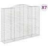 vidaXL Gabion Basket Set of 7 Silver Galvanized Steel Extra Large