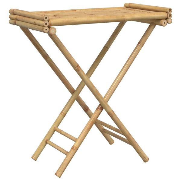 vidaXL Folding Tray Table Natural Bamboo Bamboo Medium Foldable