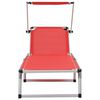 vidaXL Sun Lounger Red Aluminum, Textilene Standard Foldable