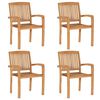 vidaXL 5 Piece Patio Dining Set Solid Wood Teak
