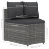 vidaXL 9 Piece Patio Sofa Set with Cushions Poly Rattan Gray