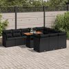 vidaXL Garden Sofa Set Black PE rattan Large Adjustable Feet
