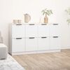 vidaXL Sideboard Set of 2 White Engineered wood Medium Sideboard