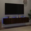 vidaXL TV Wall Cabinet Set of 2 Brown Oak Engineered Wood Medium