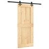 vidaXL Sliding Door with Hardware Set 33.5x82.7" Solid Wood Pine