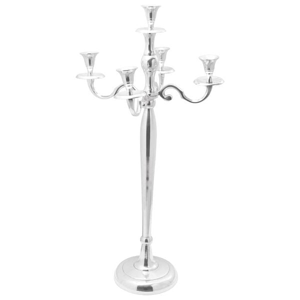 vidaXL Candle Holder Silver 12.60 x 12.60 x 31.30 in Aluminium