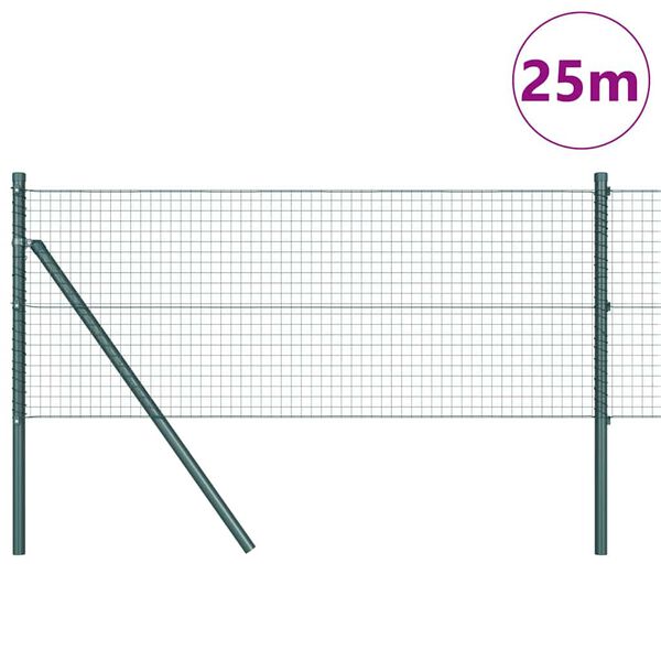 vidaXL Fence Post Green 82.02 x 2.62 ft (0.98 x 0.98 in mesh)