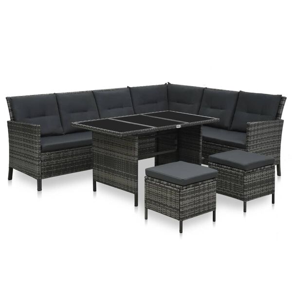 vidaXL Outdoor Dining Set Gray and dark gray