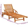 vidaXL Sun Lounger Taupe, Wood Solid Acacia wood, Polyester Standard