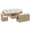 vidaXL Garden Sofa Set Beige PE Rattan Large Removable Covers