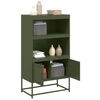 vidaXL Highboard Olive green Steel 27.0 x 15.2 x 48.6 in Highboard