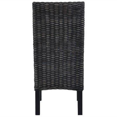 vidaXL Dining Chairs 4 pcs Black Kubu Rattan and Mango Wood (2x246656)