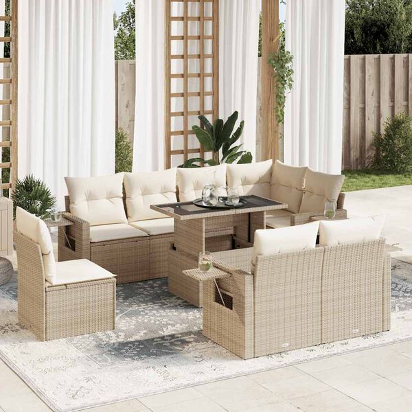 vidaXL Garden Sofa Set Beige