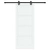 vidaXL Sliding Door White and Black 32.68 x 79.53 in Solid Pine Wood